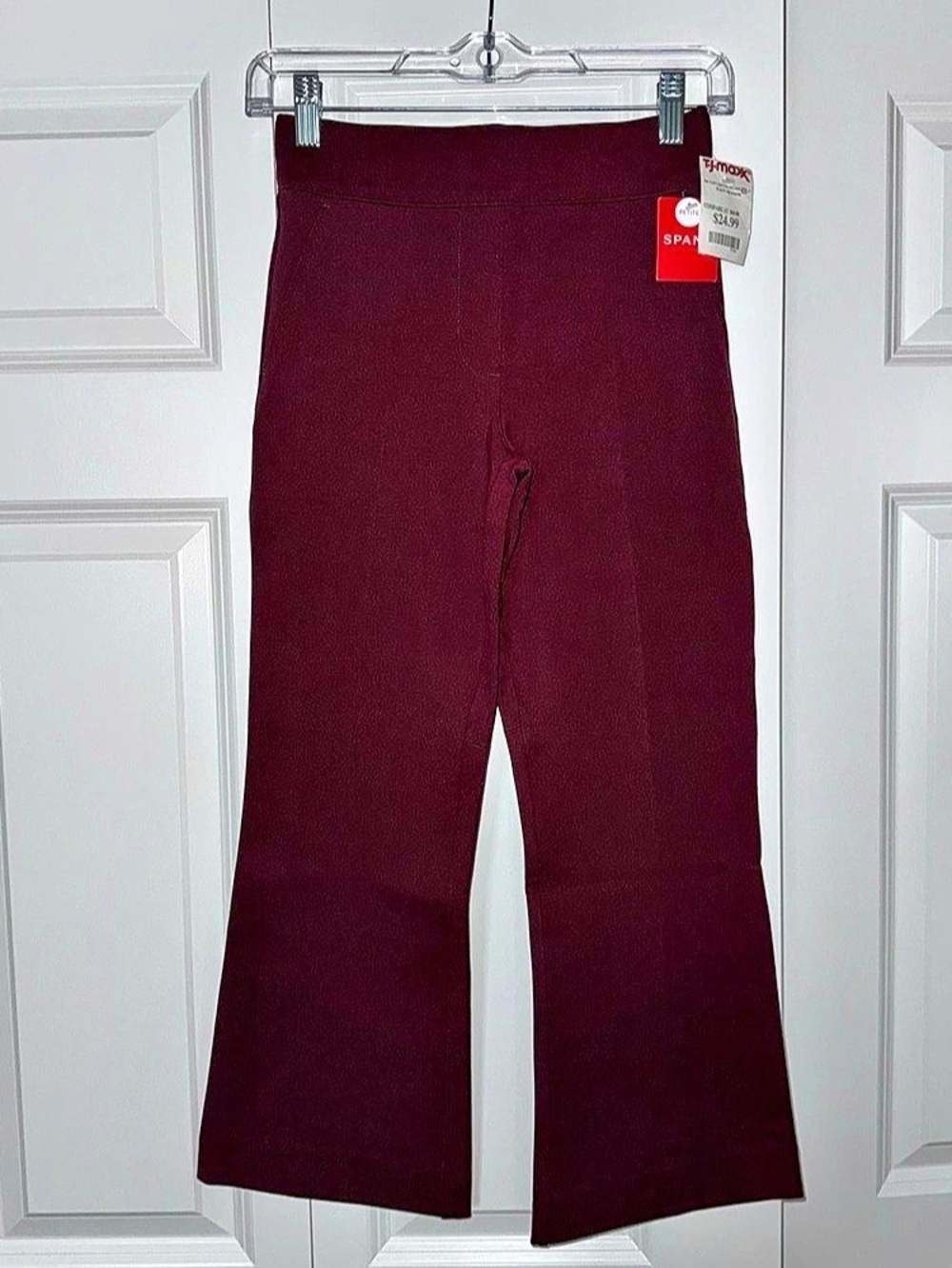 SPANX Flare Crop Leggings in Burgundy Size Medium NWT
